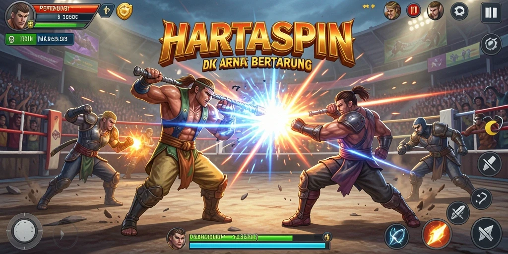 Tampilan apik saat pertarungan berlangsung di HARTASPIN.