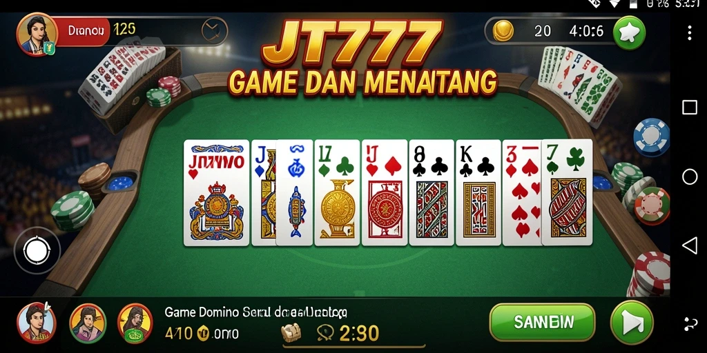 Screenshot JT777 menampilkan aksi seru dalam permainan Domino.