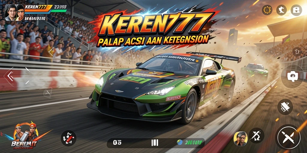 Tampilan gameplay balap KEREN777 yang mendebarkan dan penuh aksi.