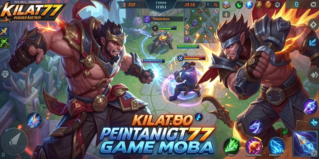 Tampilan gameplay seru KILAT77 dalam pertarungan MOBA.