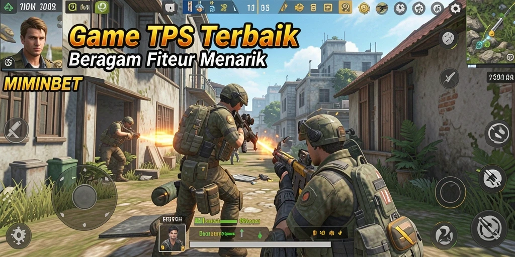 Screenshot permainan MIMINBET menampilkan aksi seru dalam game TPS.