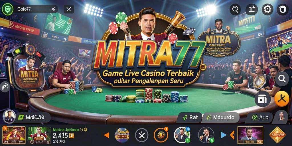 Tampilan permainan Live Casino yang mendebarkan di MITRA77.