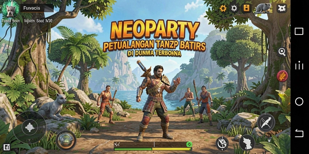 Gameplay NEOPARTY yang mendebarkan dalam dunia terbuka.