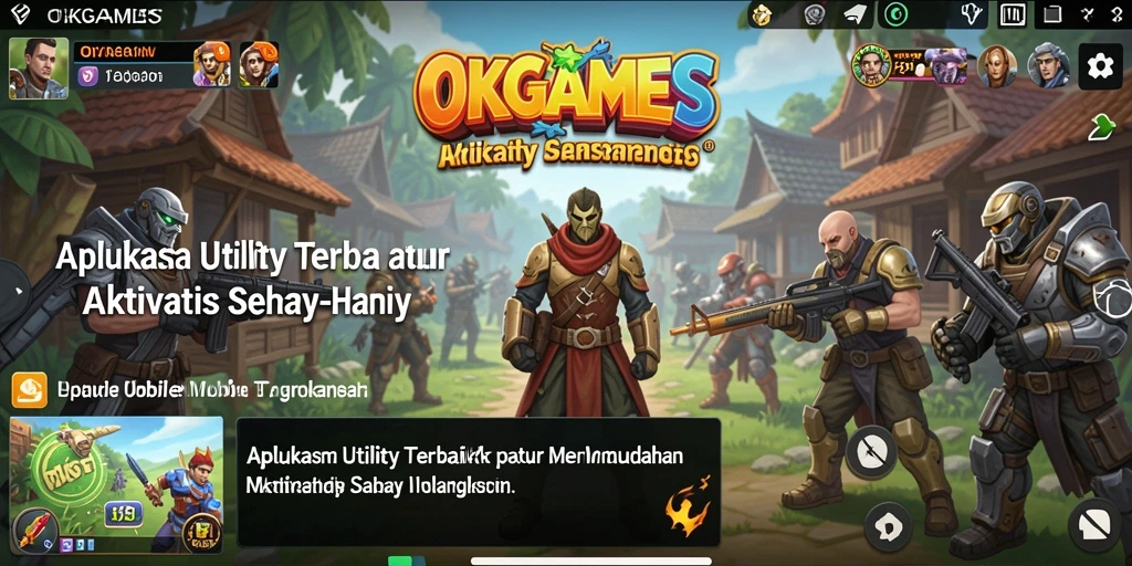 Tampilan antarmuka utama OKGAMES yang sederhana dan fungsional.