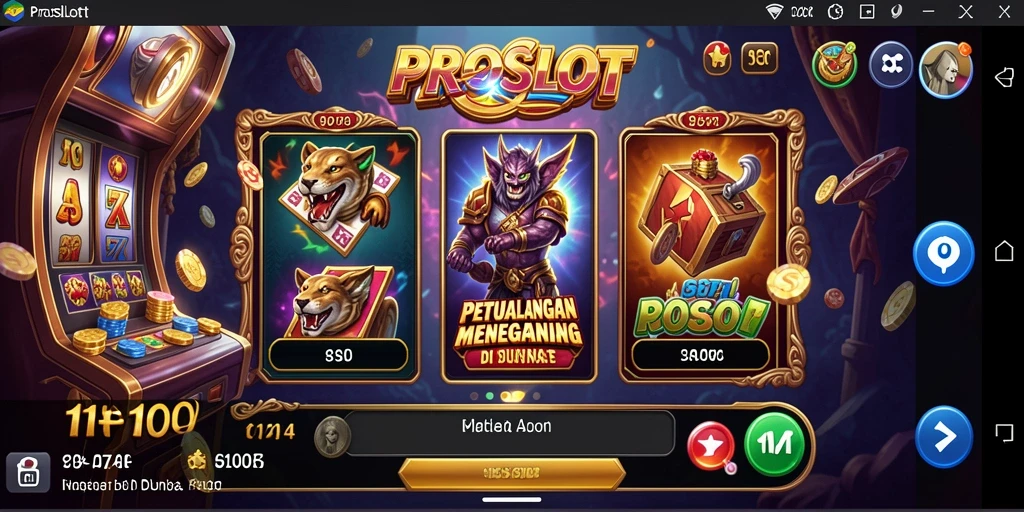 Screenshot PROSLOT menampilkan aksi petualangan yang seru dan mendebarkan.