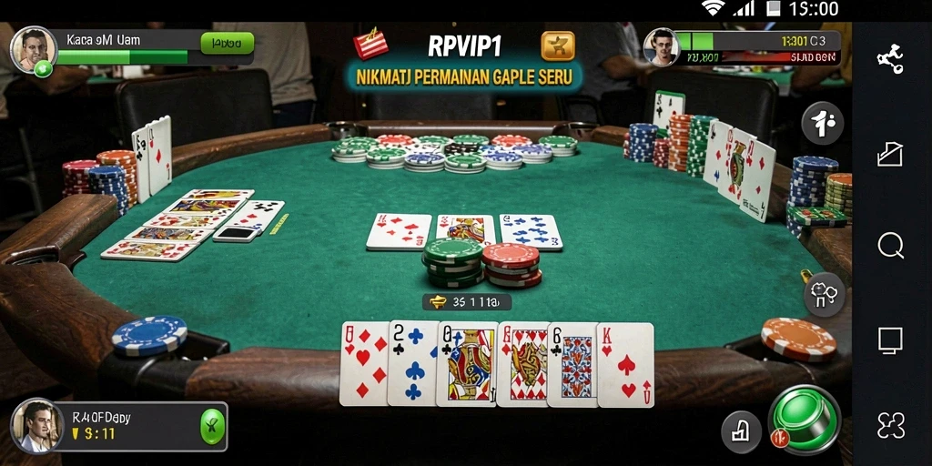 Screenshot gameplay Gaple yang menampilkan suasana bermain yang seru.