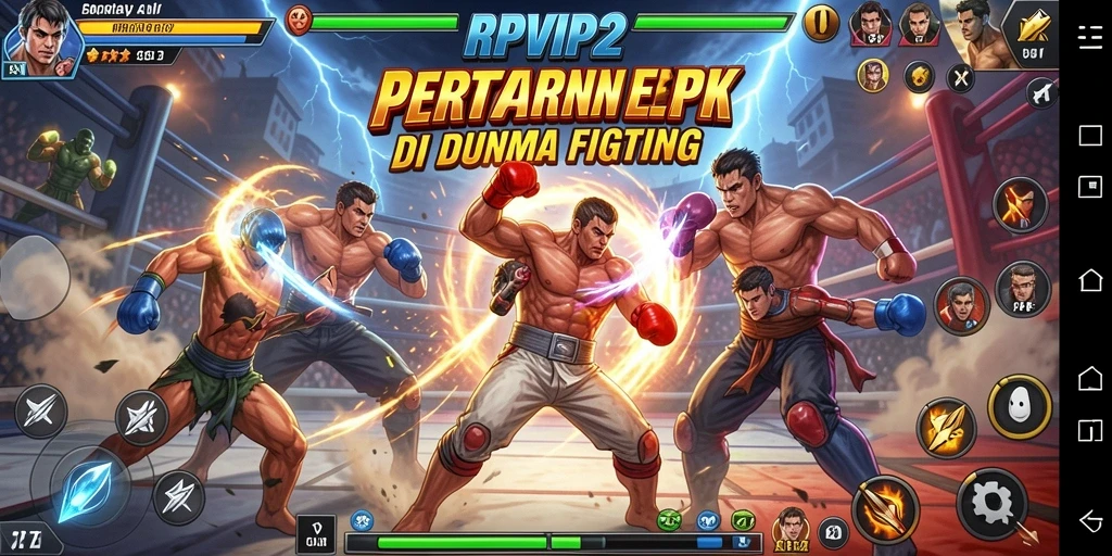 Tampilan gameplay menegangkan dalam pertarungan RPVIP2.