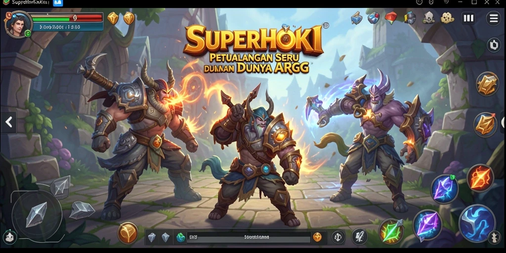Tampilan gameplay SUPERHOKI yang seru dan menawan.