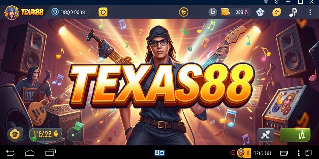 Tampilan gameplay TEXAS88 dengan antarmuka menarik dan lagu-lagu seru.